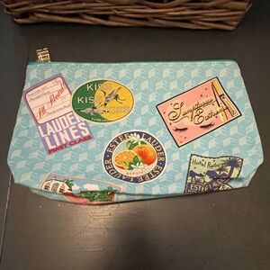 Estee Lauder Light Blue Pouch with Travel Patches